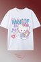 Unisex Kitty Printed Oversize Crew Neck Cotton Comfortable Daily Use Combed Cotton T-Shirt