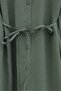 Buttoned Front Shirt Collar Tie-Waist Long Modal Tunic -Khaki - 3