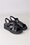 Seç Km45 Genuine Leather Anatomical Women's Sandals Black - 7
