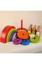 Educational Wooden Toy Ring Tower Rainbow Peg Doll Matching Set 9'Lu 28 Pieces - 5