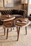 Lattav Asymmetrical Cut Mdf Luxury Walnut 3-Piece Nesting Table Decorative Wooden Side Table Set