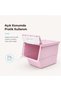 3-Tier Wheeled Storage Box with Lid, Goods and Food Organizer 3X12 Liters (Pink) - 5