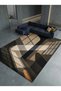 Sdt Minimalist Artistic Canyon Effect Navy Blue Coffee Tone Modern Woven Base Decorative Carpet Sdt1393 - 2