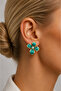 Amélie Summer Luxury Green Flower Design Pearl Earrings