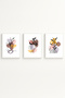 White Wooden Framed 3 Piece Set Painting Huhu227