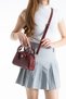 Burgundy Scarf Detailed Hand Shoulder and Crossbody Women's Bag - 3