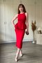 Beli Volan Detailed Midi Red Dress - 3