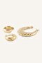 Women's Gold Color 2-Piece Hoop Steel Earrings H2247Axns - 2