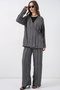 Women's Knitted Kimono Pants Double Set - Gray 1407 - 3