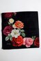 Women's Black Background Red Floral Patterned Organic Cotton Soft Scarf - 2