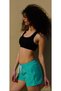 Women's Green Solid Color Two Side Zippered Mini Size Swimsuit Swim Shorts 816-Y - 2