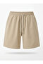 Men's Beige Parachute Fabric Lycra Comfortable Fit Bermuda Shorts with Pockets - 5