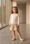 Girl's Bouquet Pattern White Knitwear Cardigan 1-4 Years - 2