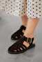 Legas women's genuine suede closed-toe sandals - brown