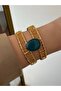 Filigree Tiger's Eye Stone Handcuff Bracelet - 2