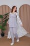 Gray Lace Design Strappy Cotton Maternity Pajama Set with 3-Piece Pajamas - 3