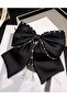 Large Bow Ribbon Buckle with Pearl and Chain Detail - 6