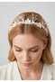 Elegant Crown with Feathered Pearls and Floral Details - Bridal, Maternity Crown, Engagement, Outdoor Shooting Accessory - 2