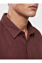 Burgundy Standard Fit Linen-Look Men's Shirt by Güli̇s Gi̇yi̇m - 6