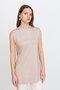 Sleeveless Combed Cotton Undergarment - Stone - 3
