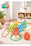 3-in-1 Bowling Game Set for Kids Colored Bear Pins Ring Toss Ball Throwing Indoor Play Toys - 6