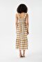 25098-Plaid Elastic Back Maternity Wear Strap Dress - 6