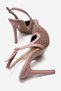 Women's Pink Straw Weave Detailed Slingback 9 Cm. Thin High Heel Shoes Stiletto - 4