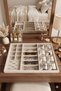 Xlarge 50X36.5 cm Cream Velvet Jewelry Organizer Tray for Watches, Glasses, Rings, and Earrings - 3