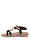 Elit Hml4122 Women's Stoned Flat Sandals Black - 4