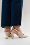 Women's Open Back Pointed Toe 7cm Heeled Shoes Beige Skin - 8