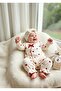 Baby Girl Heart Printed Jumpsuit with Side Lacing and Booties - 2