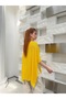 Women's Yellow Front Detailed Poncho Cardigan Frv0192 - 5