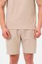 Beige 100% Cotton Breathable Fabric Comfortable Fit Elastic Waist Men's Combed Cotton Shorts // 4002-Beige - 3