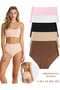 5-Pack Laser Cut Seamless Non-Marking High Waist Women's Panties Daily Flexible and Comfortable