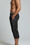 Below the Knee Long Model Water-Repellent Lycra Flexible Fabric Men's Beach Sea Capri Shorts // 945-Black - 3