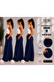 3-Piece Wide Leg Sweatpants Navy Blue Daily Use Loose Fit - 2