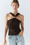 Halter yaka mücevher askılı top - 2