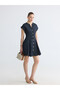 Özmarka New Season Mini Jean Dress with Open Collar - 2