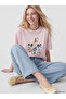 Pink Mickey Mouse Printed 100% Cotton Women's T-Shirt