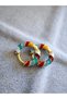 Minimal Twist Hoop Earrings, Colorful Enamel Detail, Xuping - 2
