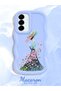 Samsung Galaxy A56 Compatible Case Camera Protector Blue Silicone Couple Phone Case Girl Pattern - 2