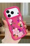 iPhone 17 Pro Max Compatible Case Camera Protector Red Silicone Couple Phone Case Floral Pattern