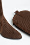 Women's Western Cowboy Perforated Vegan Suede Long Summer Boots with Back Zipper - 6