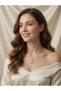 Silver Color White Zircon Stone Snowflake Steel Necklace - Tarnish Resistant - 45cm - 2