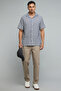 Striped Shirt with Revere Collar and Short Sleeves - 3