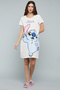 Stitch Print Nightdress with Crew Neck and Short Sleeves