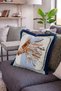 Blue Harness and Horse Head Patterned Fringed Cushion Cover - Navy Blue Tasseled Pillowcase - 2