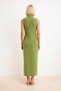 Women Shirt Collar Sleeveless Maxi Dress Buttoned Bodycon Cutout Stretchy Knitted Fabric L Size Daily Casual - 5