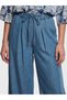 Indigo elastic waist wideleg fit women's jean pants - 6