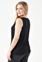 10853 Black Zippered Knitted Tank Top - 4